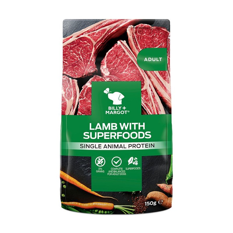 Billy & Margot Lamb with Superfoods Adult Wet Dog Food 150g Pouch – 150g