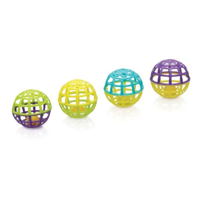 KAZOO BIRD TOY ROLLER BALL 4PK