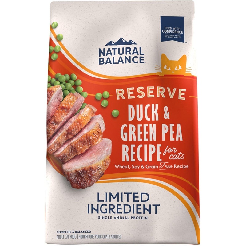 Natural Balance Limited Ingredient Reserve Grain-Free Duck & Green Pea Recipe Dry Cat Food 10 lb