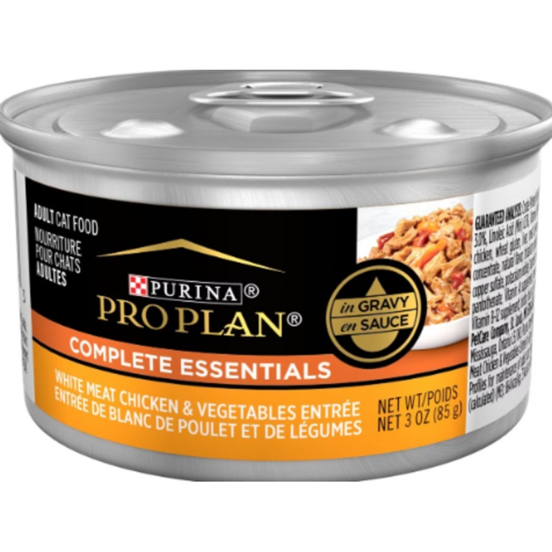 Purina Pro Plan Complete Essentials Adult White Chicken with Vegetables in Gravy Entree Canned Cat Food
