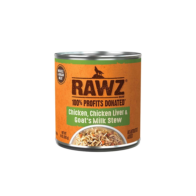 Rawz Chicken Liver and Goat Milk Stew Canned Dog Food 10 oz
