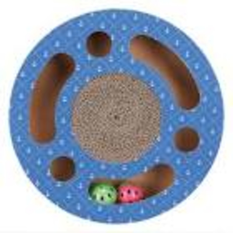 Scratching drum with toys, 33 cm, blue