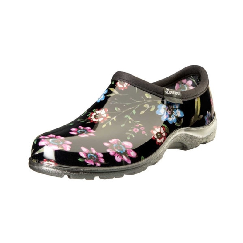 Sloggers Womens Waterproof Comfort Shoes Ditsy Spring Black Size 9