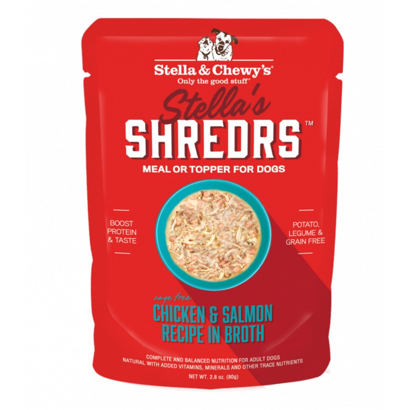 Stella & Chewys Stellas Shredrs Cage Free Chicken & Salmon Recipe in Broth
