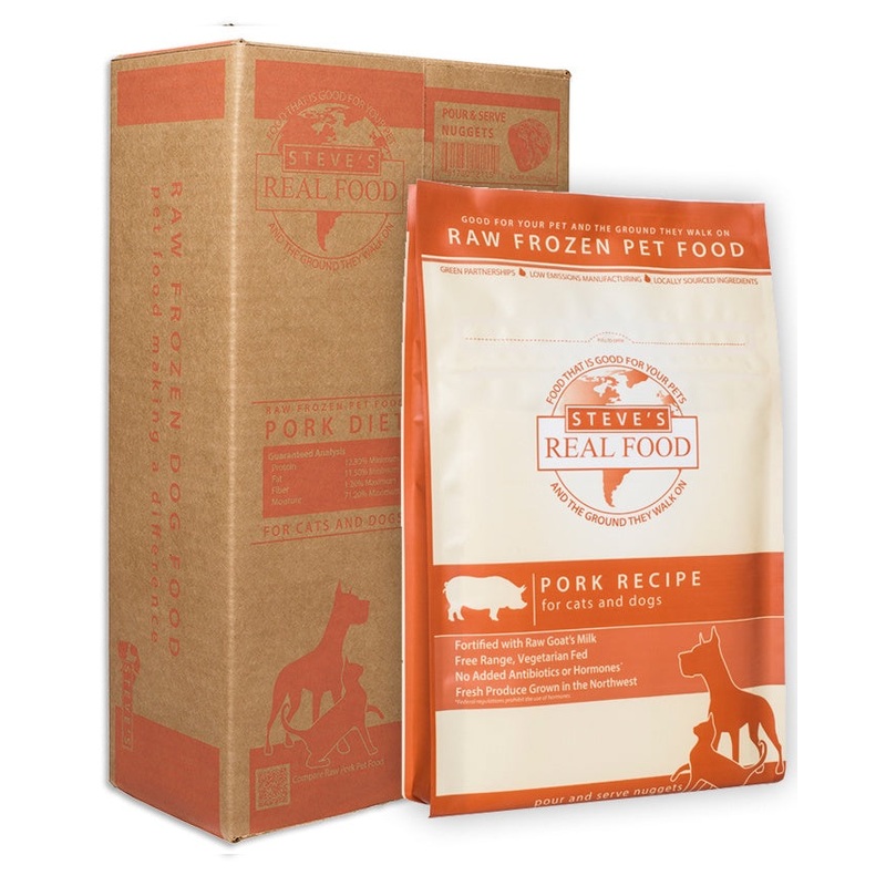 Steve’s Real Food Frozen Pork Patties Dog & Cat Food 13.5lb