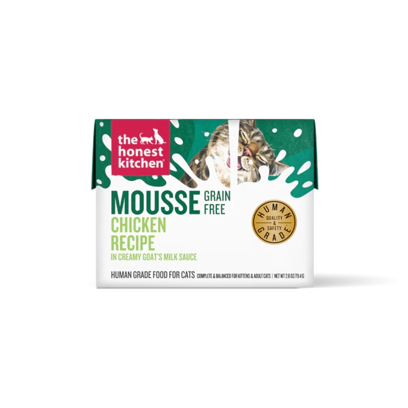 The Honest Kitchen Grain Free Mousse Wet Cat Food – Chicken with Goat’s Milk – 2.80oz Tetra Pak