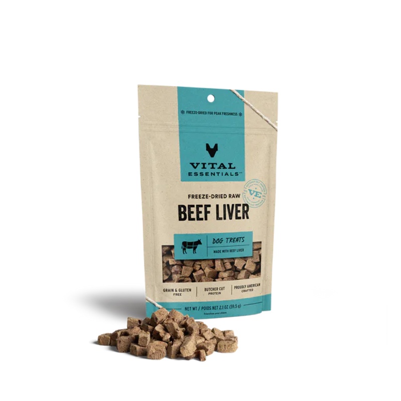 Vital Essentials Freeze-Dried Raw Beef Liver Dog Treats 2.1 oz.