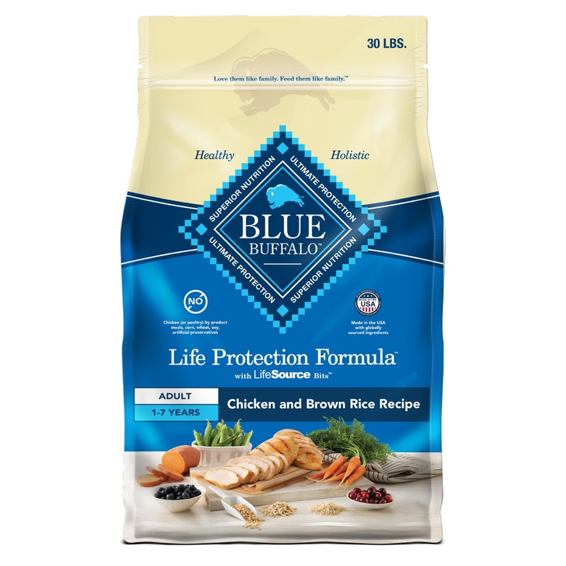 Blue Buffalo Life Protection Formula Adult Dry Dog Food, Helps Build and Maintain Strong Muscles, Made with Natural Ingredients, Chicken & Brown Rice Recipe, 30-lb Bag 30lb