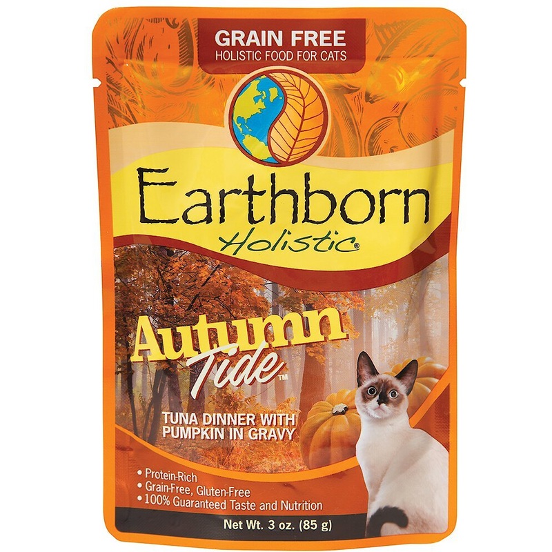 Earthborn Holistic Grain-Free Cat Food Pouches Autumn Tide Tuna Dinner with Pumpkin in Gravy (3 oz) [24 count]