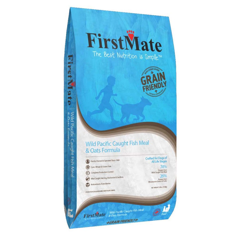 FirstMate Grain Friendly Wild Pacific Caught Fish & Oats Formula Dog Food 25 Lbs