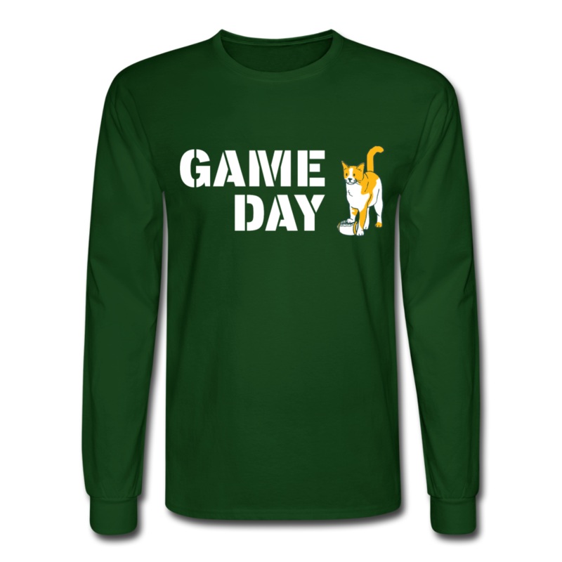 Game Day Cat Classic Long Sleeve T-Shirt forest green S