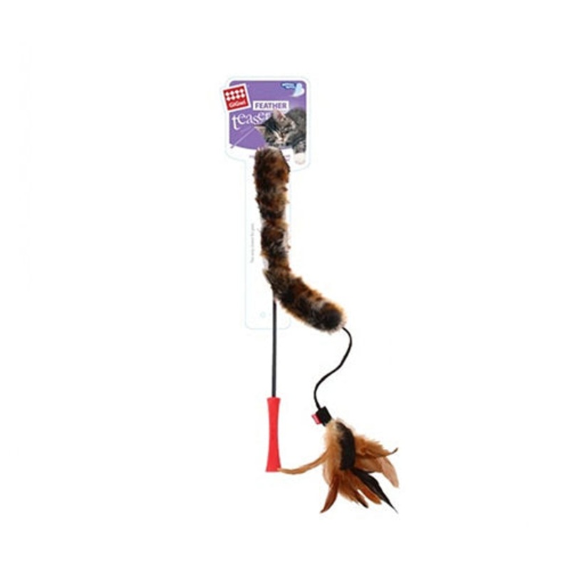 GIGWI CAT TOY FEATHER TEASER