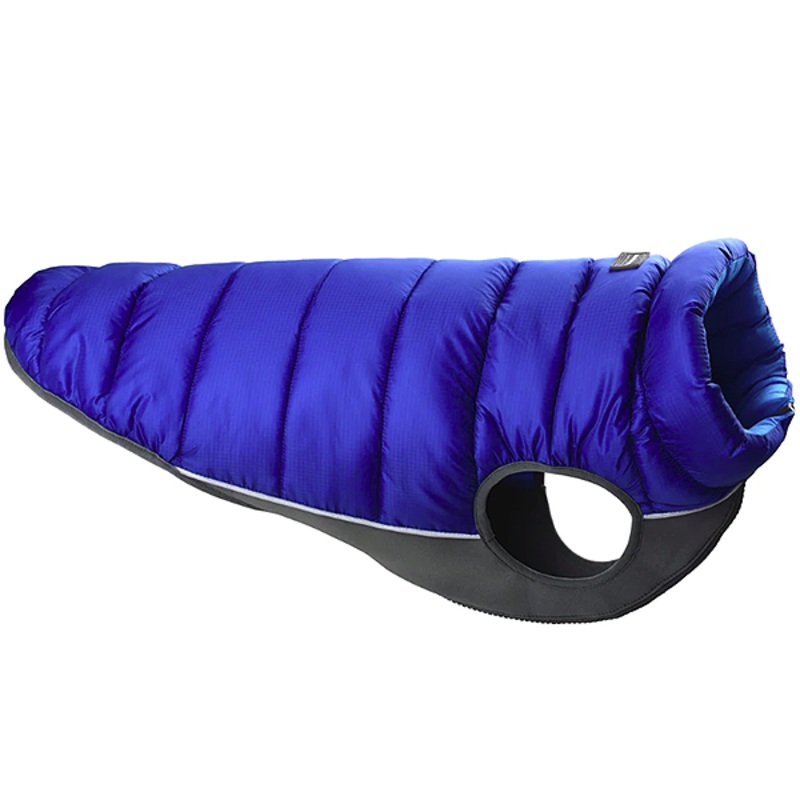 Puffer Reversible, Wind Resistant & Waterproof Dog Coat Blue 25 (10 inch back, 11 inch neck, 14.5 inch chest )