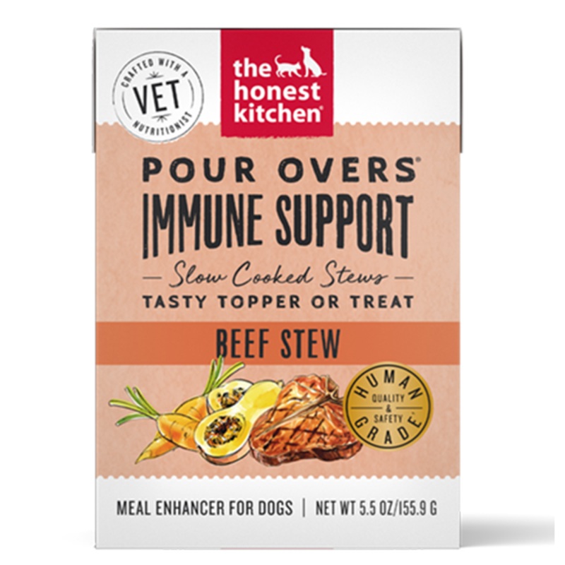 Honest Kitchen Immune Support Beef Stew Pour Over Dog Food Topper Individual 156g