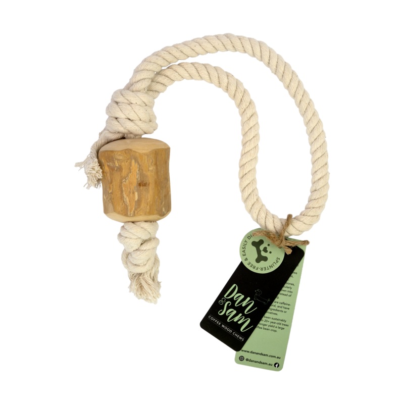 Dan & Sam – Pull and Tug Coffee Wood Rope Toy