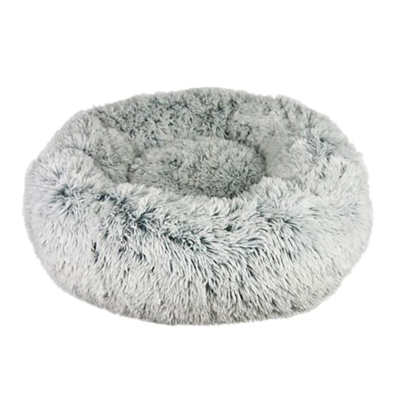 Dream Chaser Cuddle Donut Fuzzy Pet Bed Grey Small 23 in x 23 in x 7 in
