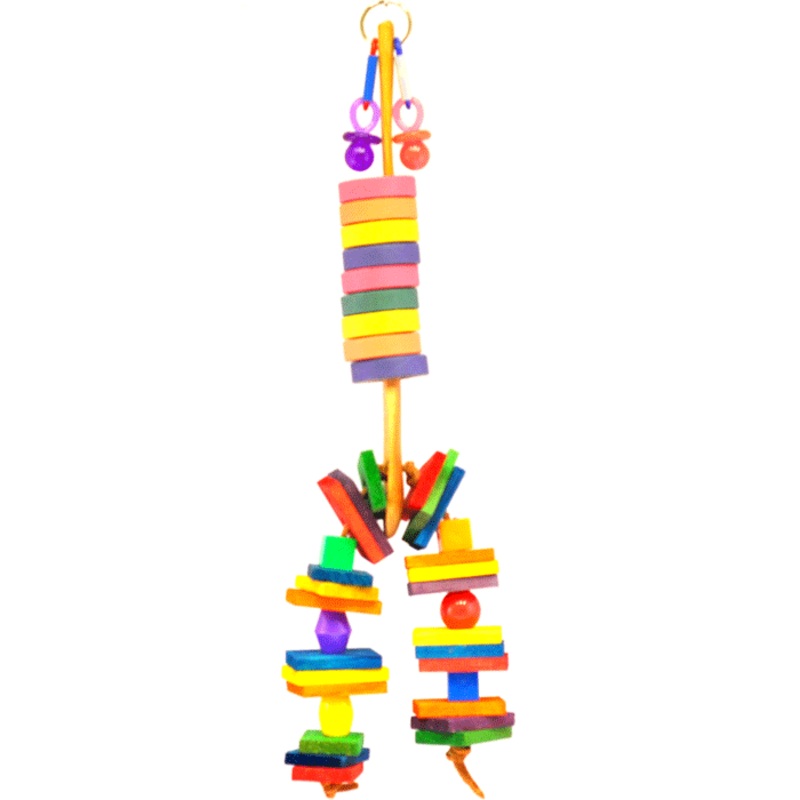 Happy Beaks Wooden Spoon with Bagels, Blocks and Beads by A&E