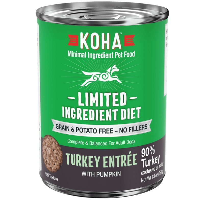 KOHA Grain & Potato Free Special Diet:Limited Ingredient Diet Turkey Entree with Pumpkin Canned Dog Food 13 oz