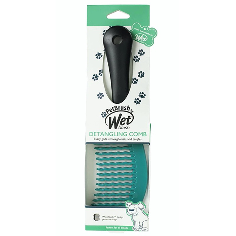 PetBrush Detangler Comb for Dogs Teal One Size