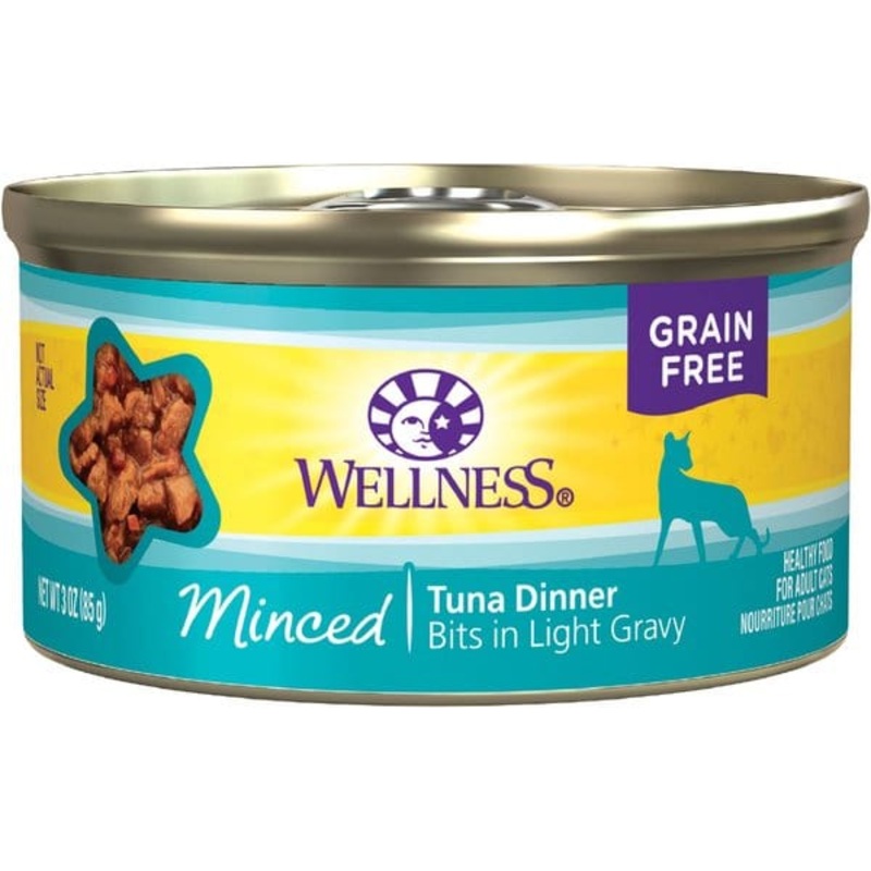 Wellness Grain Free Natural Minced Tuna Dinner Canned Cat Food 3 oz