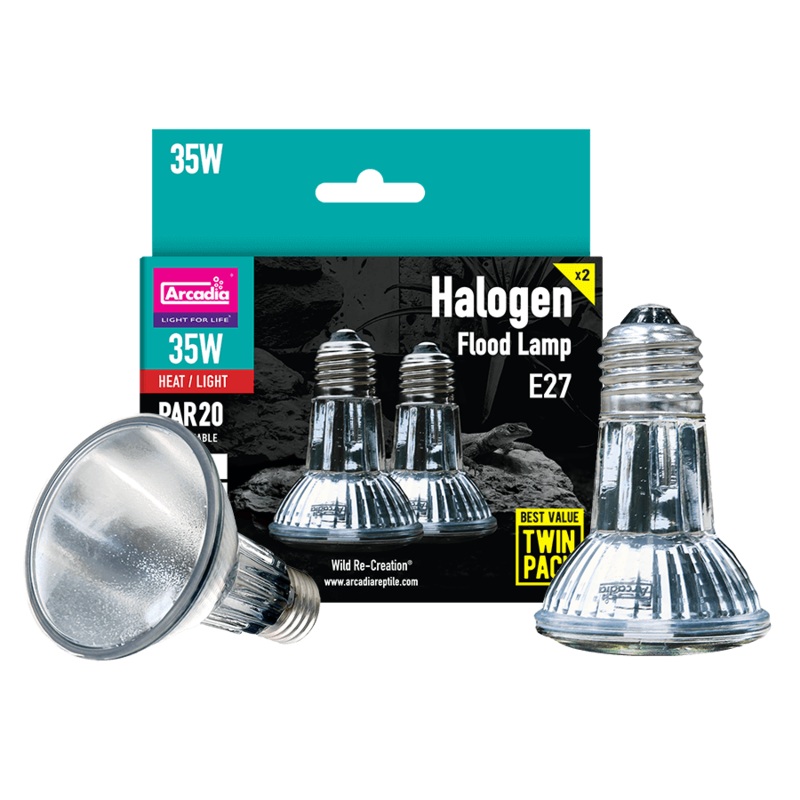 ARCADIA Halogen Heat/Flood Lamp 35W / PAR20 (Twin Pack)