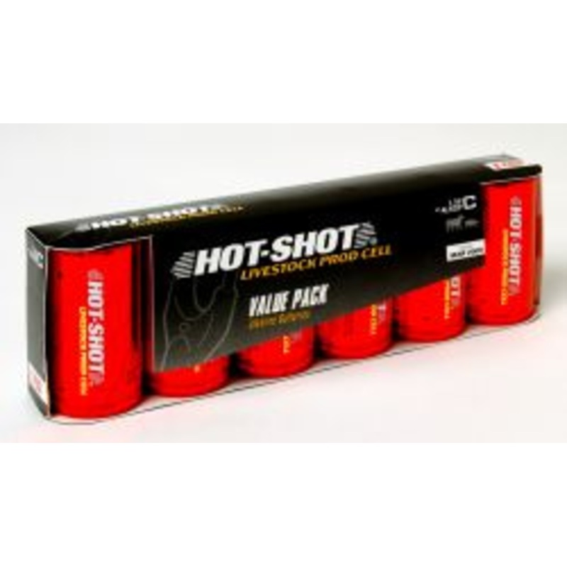 Hot-Shot Six-Pack of High Amp. Alkaline Batteries – Size C