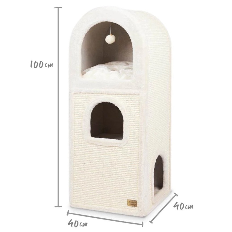KAZOO CAT SCRATCHER DEN 3 CHAMBER CREAM