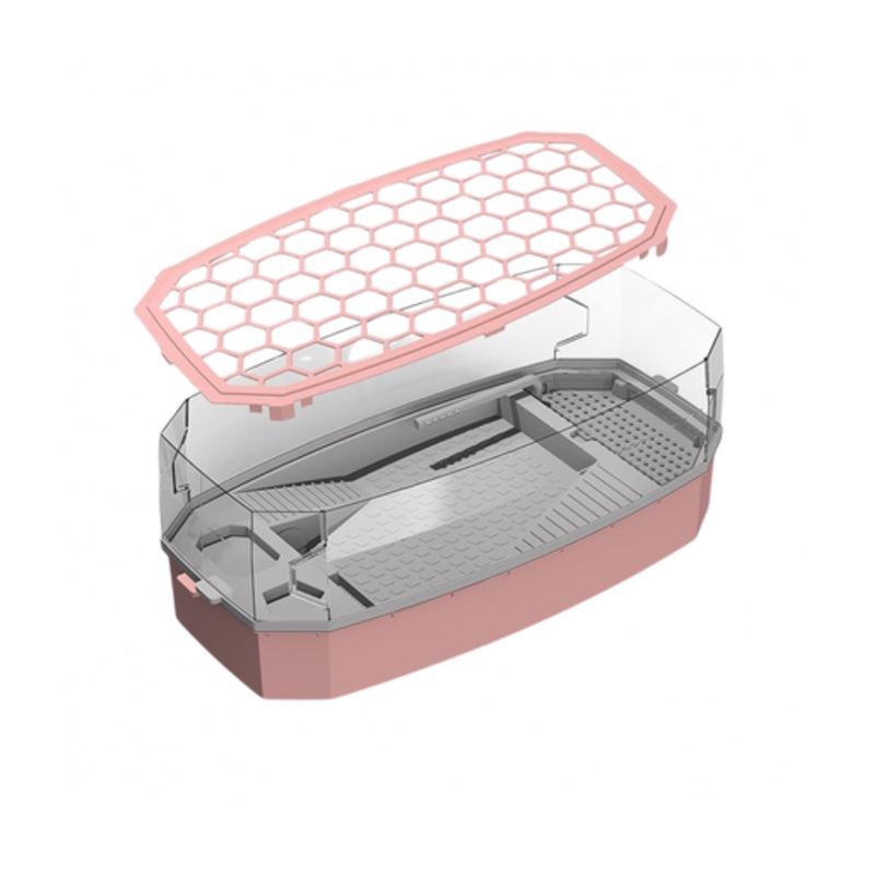 Nomoypet Detachable Escape Proof Turtle Tank Without Pump NX-35 Medium – 49x25x21cm [Color – Pink]