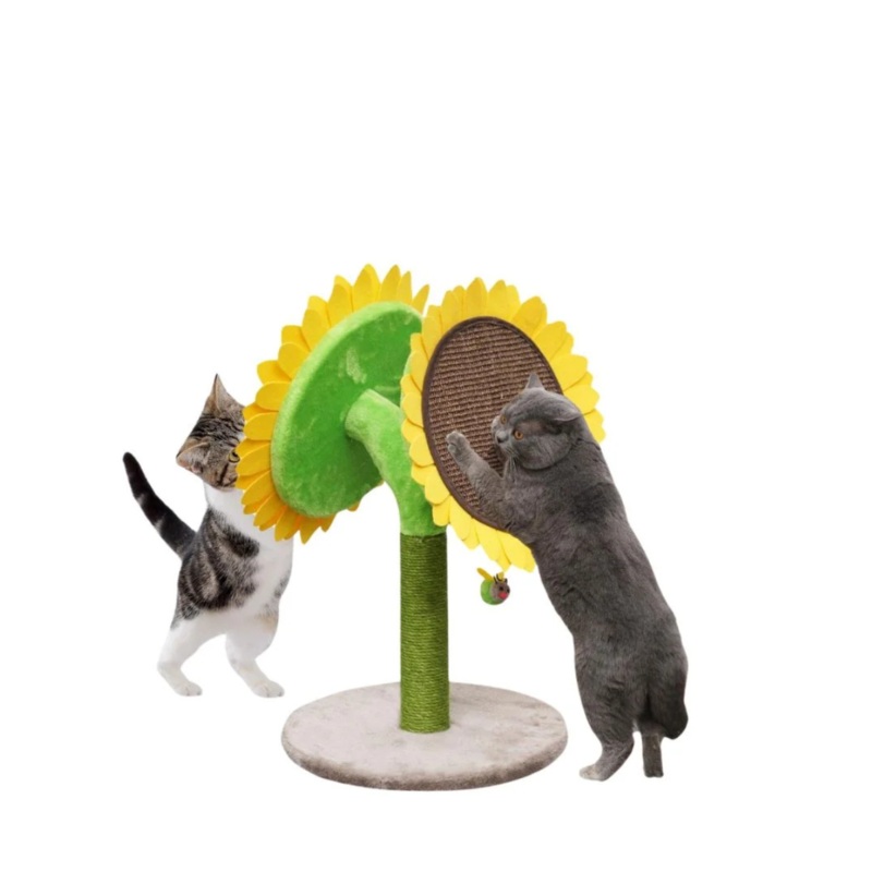 PetPals Group Catry Bloom Double Sunflower Scratching Post, 16.5″ L X 16.5″ W X 25.5″ H