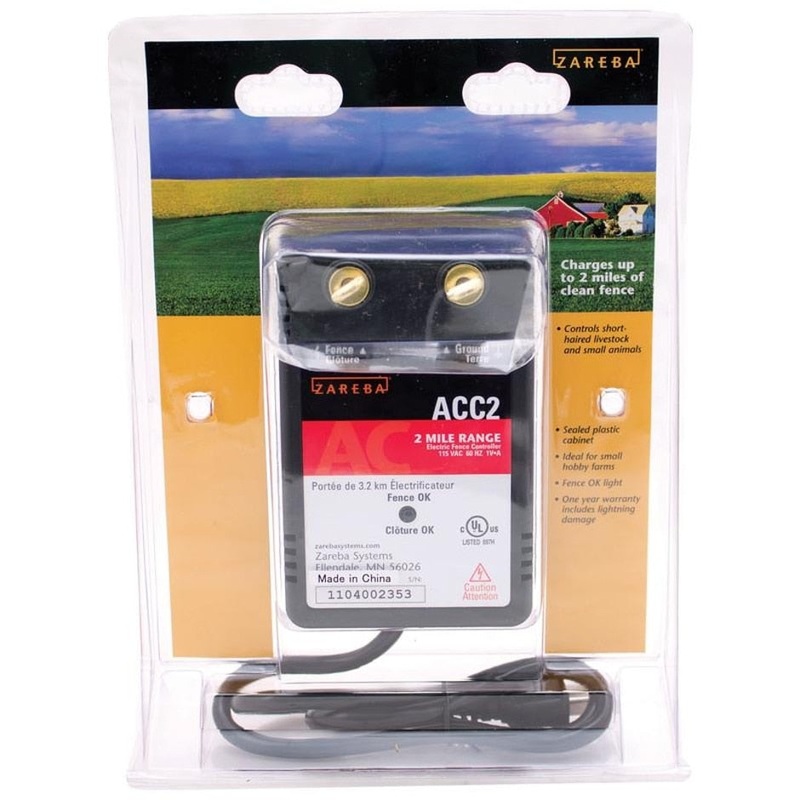 ZAREBA AC LOW IMPEDANCE ELECTRIC FENCE CHARGER 2 MILE