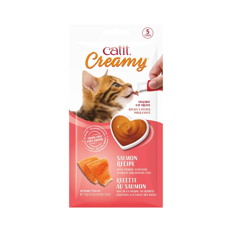 Catit Creamy Salmon Grain-Free Lickable Cat Treats 5 pack