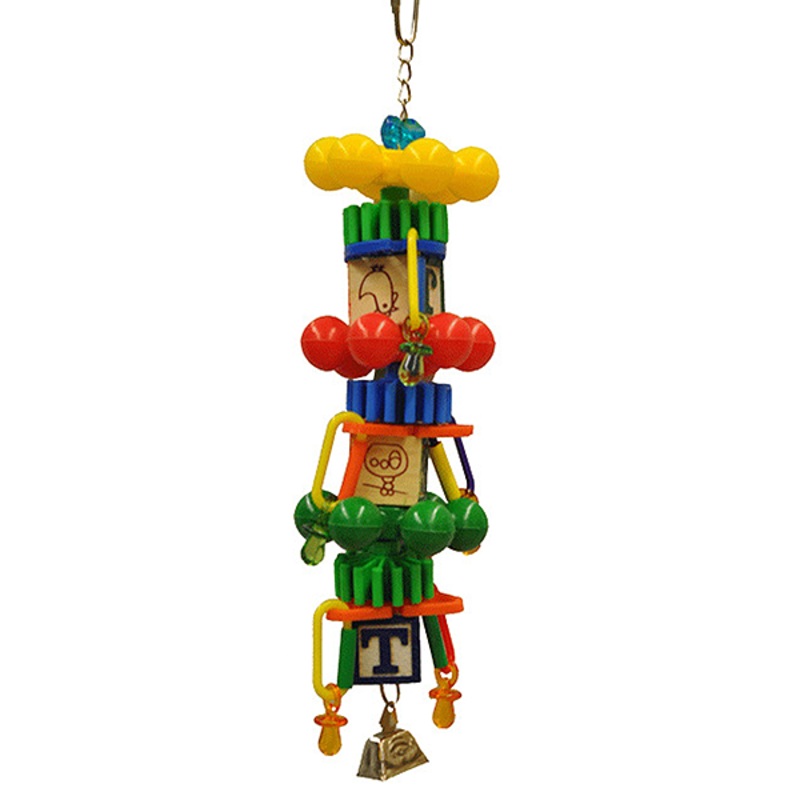 Happy Beaks Spin Tower Multicolored Hanging Bird Toy 13 in x 3 in x 3 in