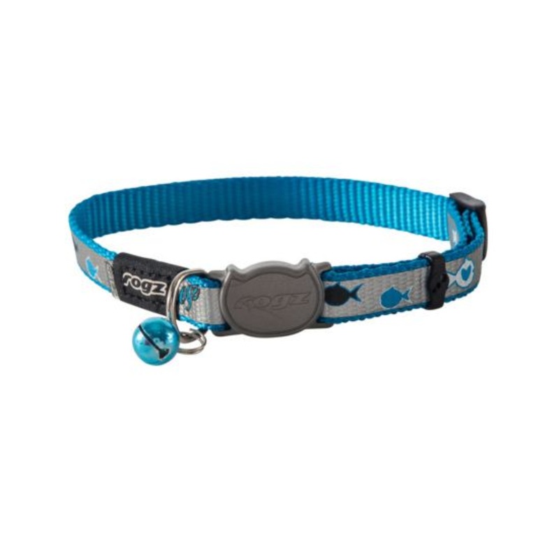 Rogz Reflectocat Blue Fish Cat Collar – Small