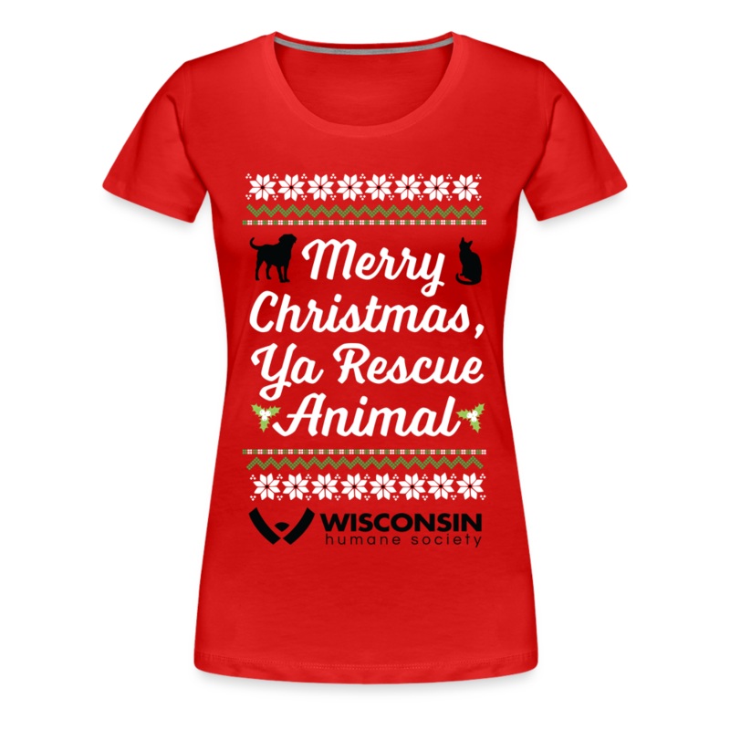 Ya Rescue Animal Contoured Premium T-Shirt red S
