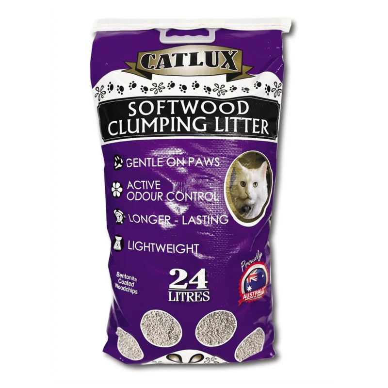 Catlux Softwood Clumping Cat Litter 24L