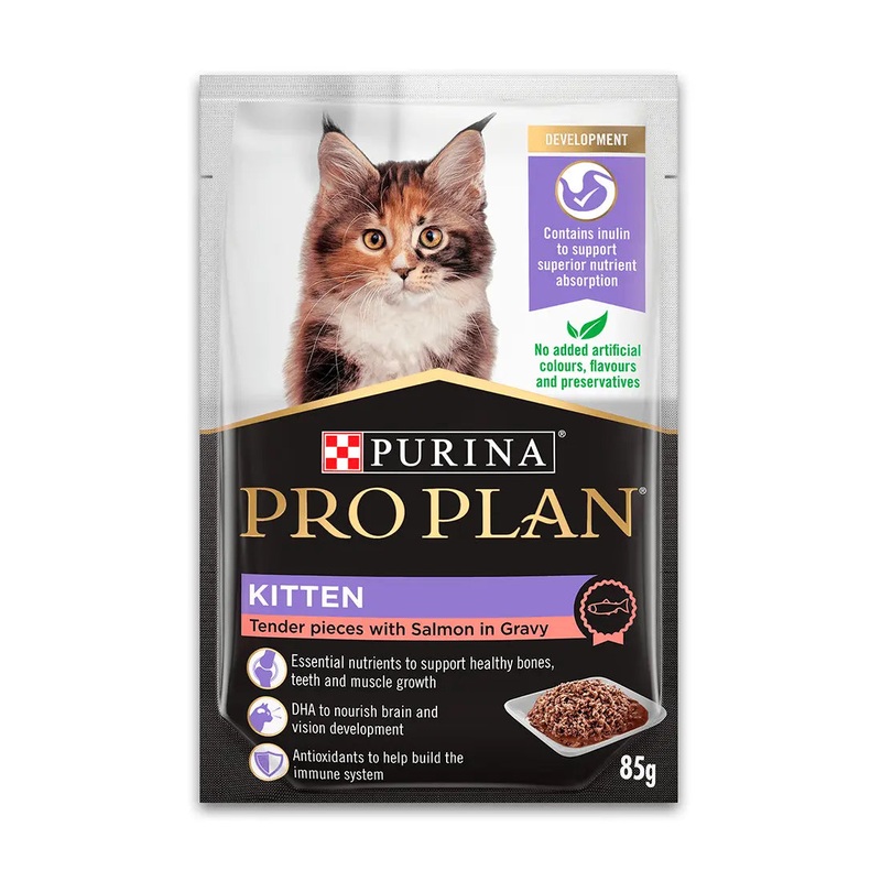 Pro Plan Cat Food Pouch Kitten Salmon & Gravy 85g x 12