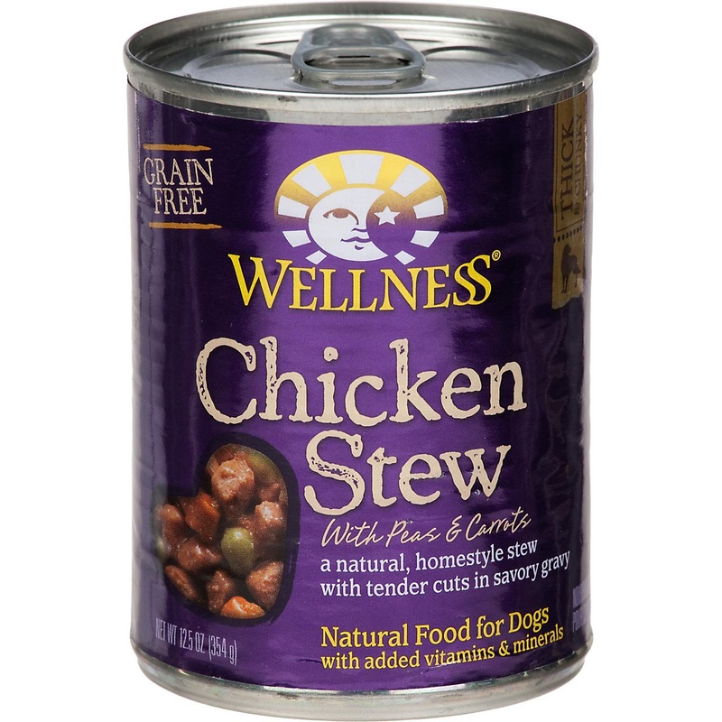Wellness Grain Free Natural Chicken Stew with Peas and Carrots Wet Dog Food 12.5-oz, 12 cans