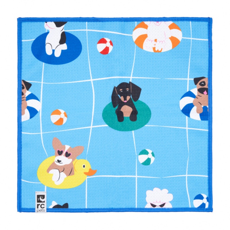 RC PETS Quick Dry Paw Towel, Pool Party, 12″/12″