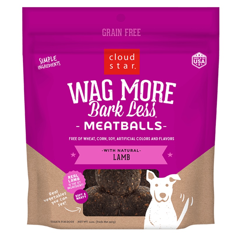 Cloud Star Wag More Bark Less Meatballs Lamb Dog Treat 397g
