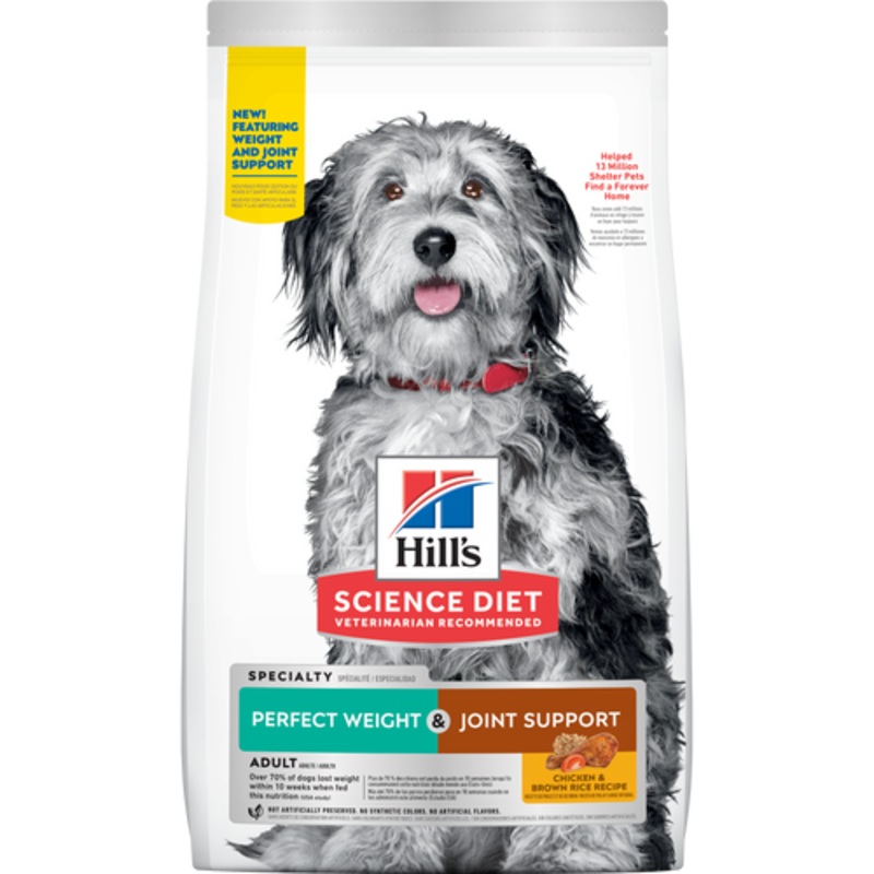 Hill’s Science Diet Adult Perfect Weight & Joint Support Chicken Recipe Dry Dog Food 12 LB