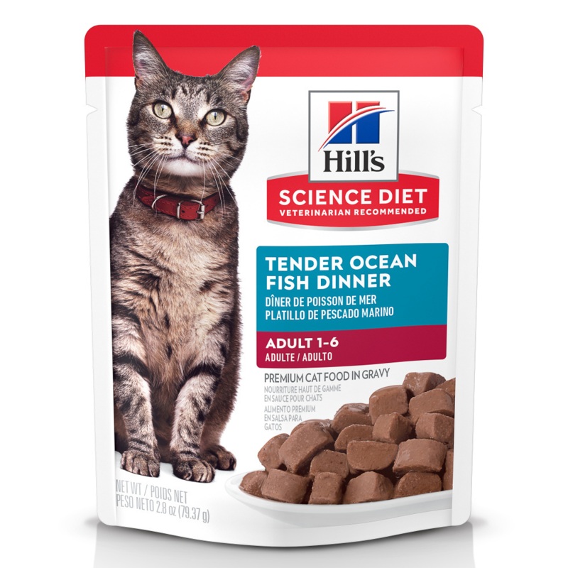 Hill’s Science Diet Adult Tender Ocean Fish Dinner Wet Cat Food Pouches