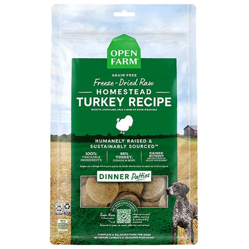 Homestead Turkey Recipe Freeze-Dried Grain-Free Raw Patties Dog Food 17.5oz