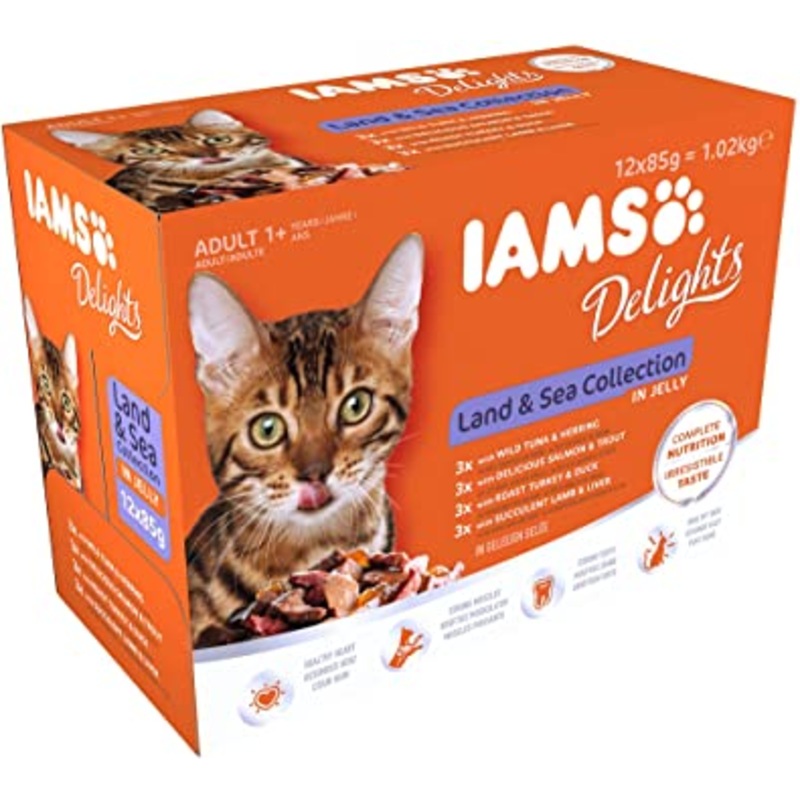 Iams Delights Cat Pouch Land Sea In Jelly 12x85g