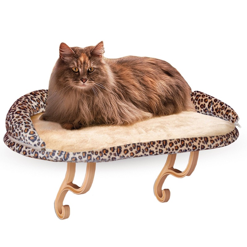 K&H Pet Products Deluxe Kitty Sill with Bolster 14 in x 24 in x 10 in