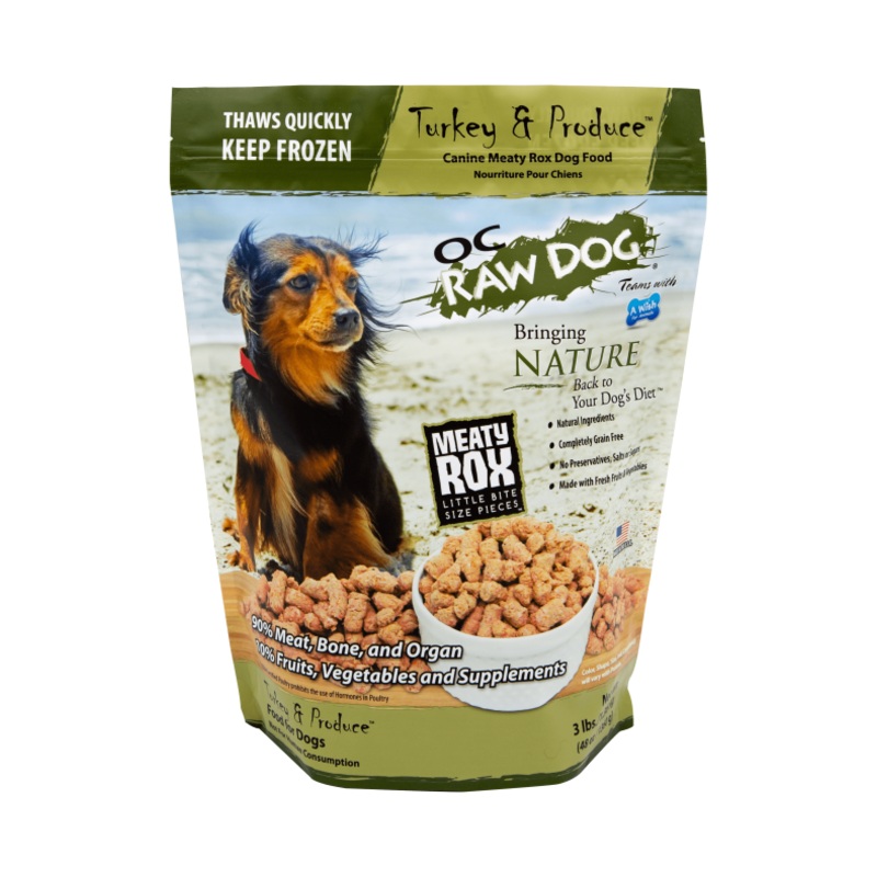 OC Raw Dog Frozen Turkey & Produce Meaty Rox