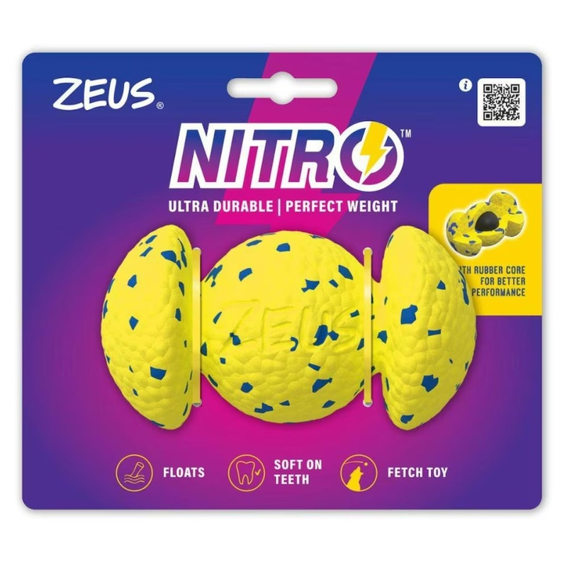 Zeus Nitro Grip Ball 12.4cm  Durable & Bouncy Dog Toy for Fetch & Water Play
