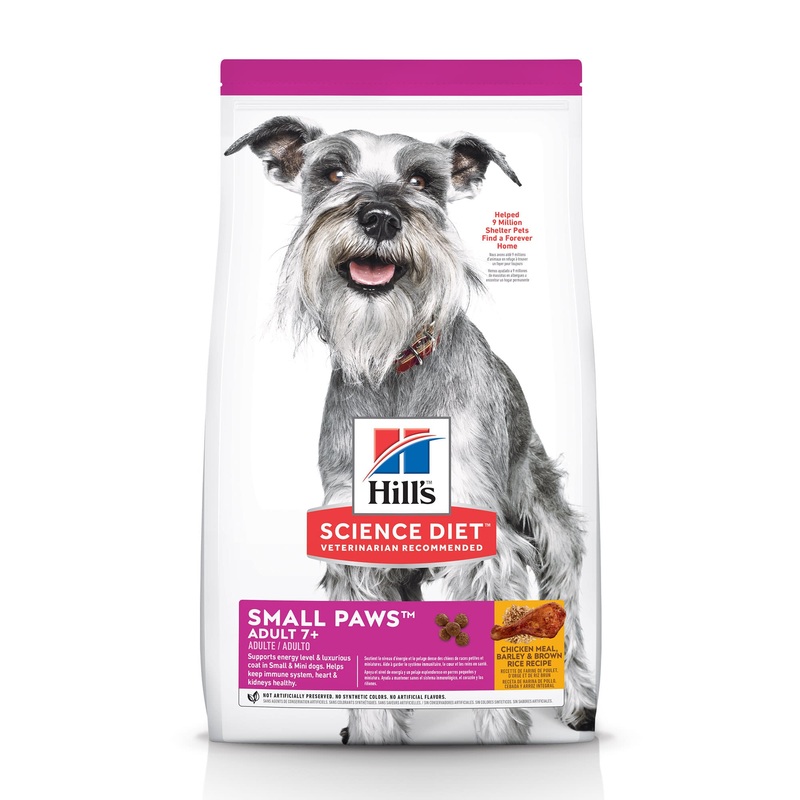 Hill’s Science Diet Senior 7+ Small Paws Chicken Meal, Barley & Brown Rice Recipe Dry Dog Food, 4.5 lb bag