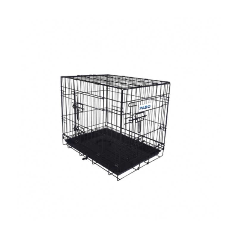 Pado Double Door Dog Crate with Mesh Floor, 61×44.5×51.5cm