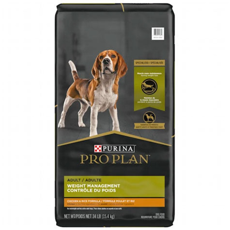 Pro Plan Adult Weight Management Chicken & Rice Formula Dry Dog Food 34-lb