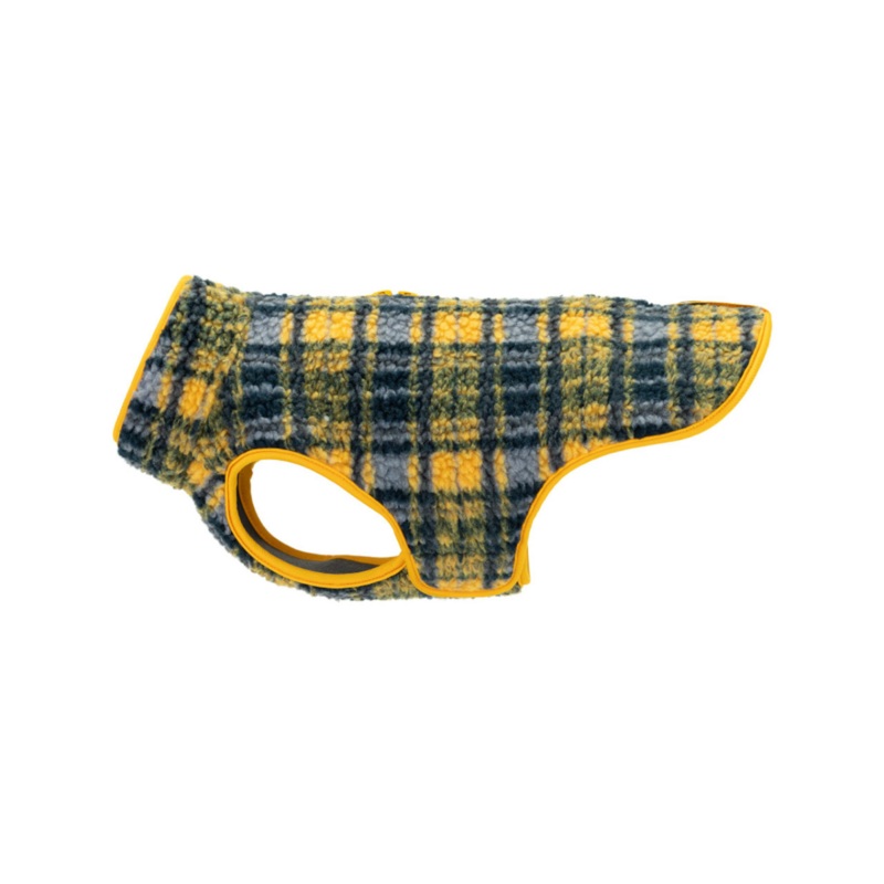 RC PETS Dog Tundra Fleece, Marigold Plaid, Size 28, 28″x31″ – 38″